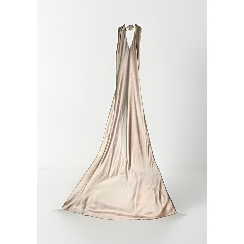 Show Me Your Mumu Lavender Satin Jasmine Halter V-Neck Maxi Dress Women's S